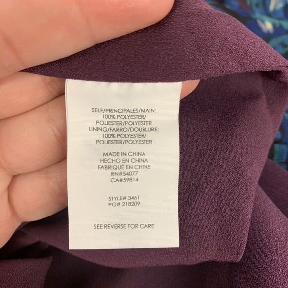 Cabi‎ Treasure Purple Blue Floral Paisley Sleeveless Dress Pockets Size 8 #3461 - Picture 6 of 7